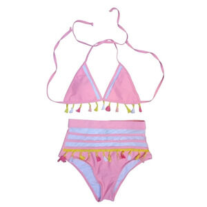 Pink Bikini 2 Piece Swimsuit Size Small Fringe